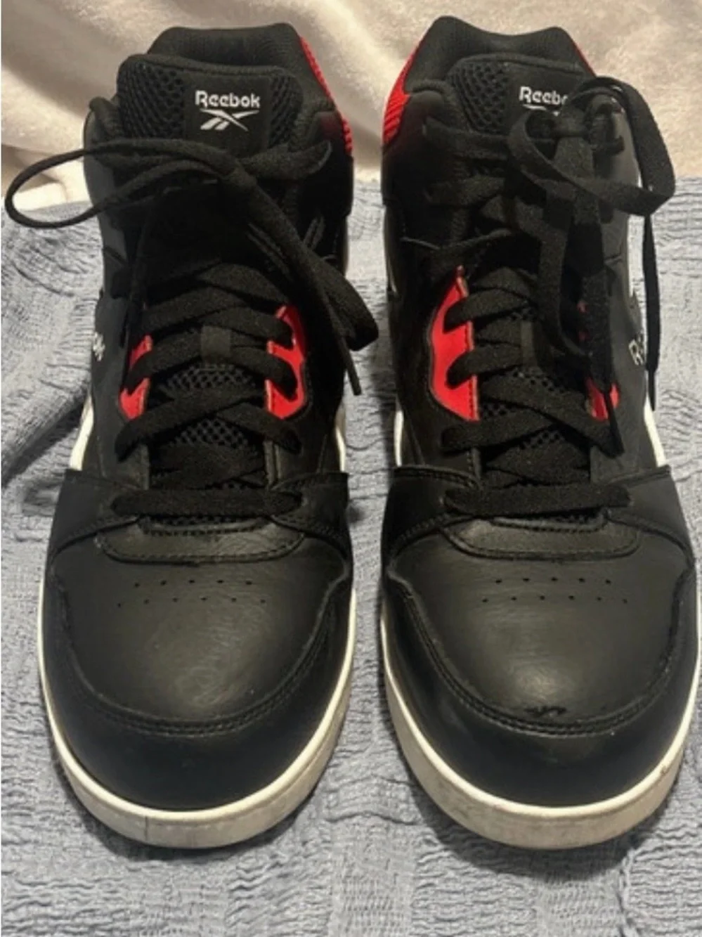 Reebok Black and Red Men's Athletic High-Top Sneakers Safety Shoes Composite Toe